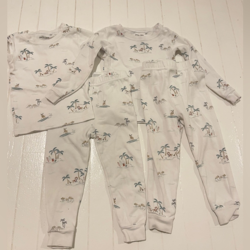 Pajama set - toddler - surfing Santa & raindeer - Petite Lem